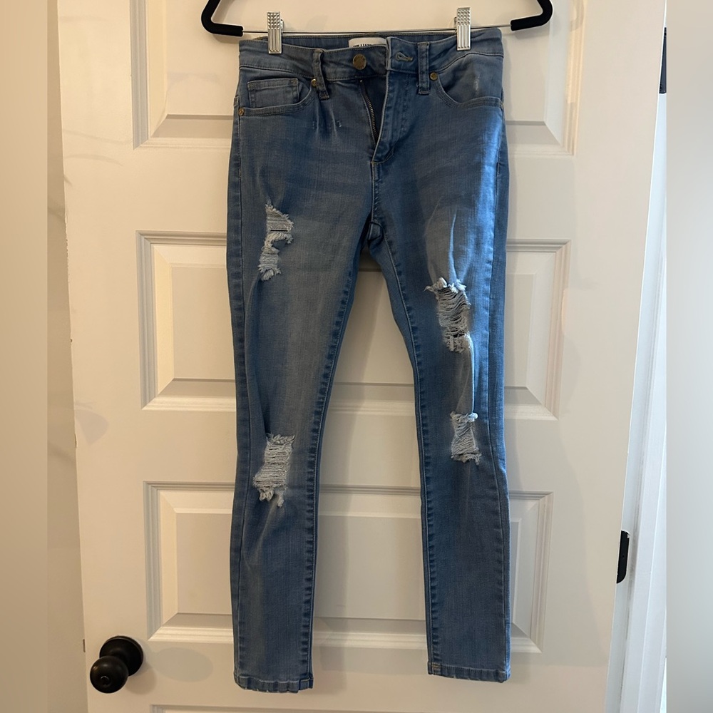 William Rast Light Blue Distressed Perfect Ankle Skinny Jeans 26